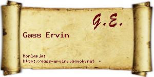 Gass Ervin névjegykártya