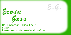ervin gass business card